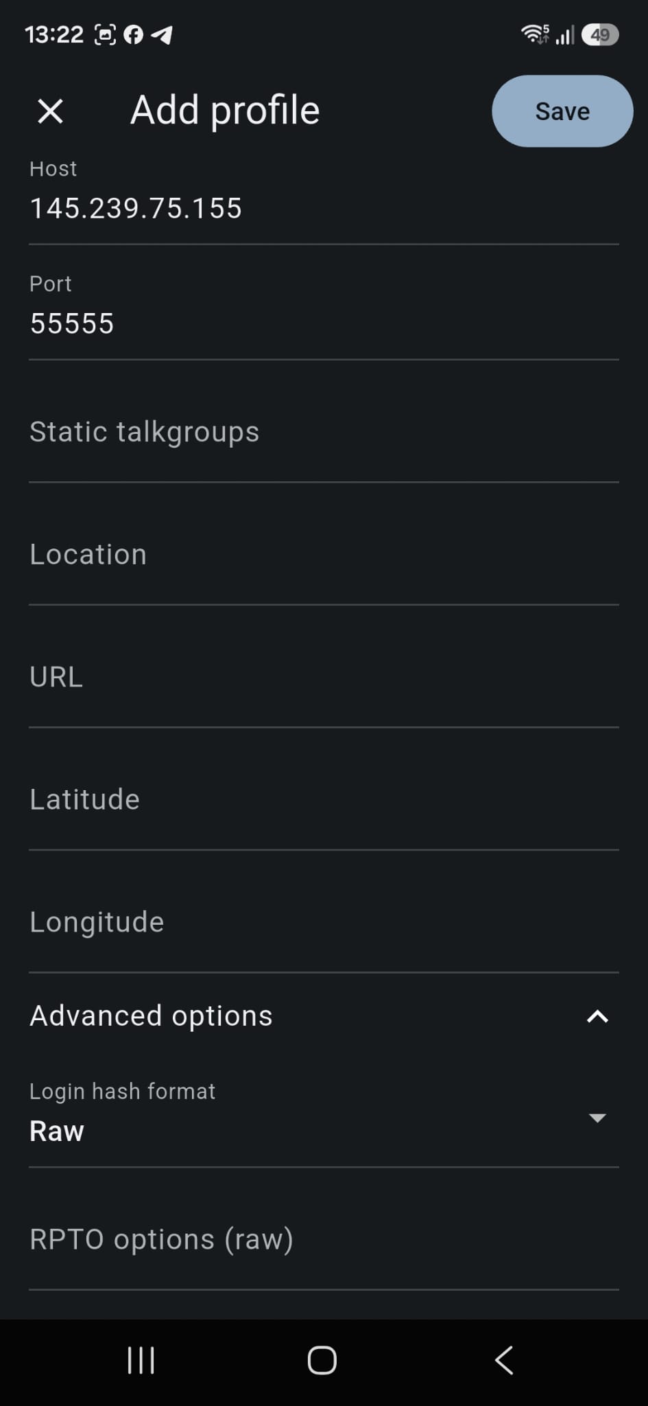 Configurazione server DMR+